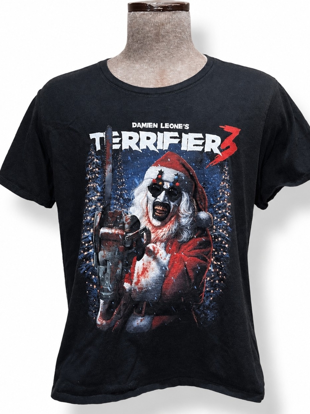 Terrifier 3 Art The Clown Santa Horror Movie Graphic Tee Womens XXL